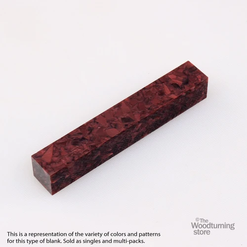 Legacy, Acrylic Pen Blank, Burgundy with Red Crush, Single Blank
