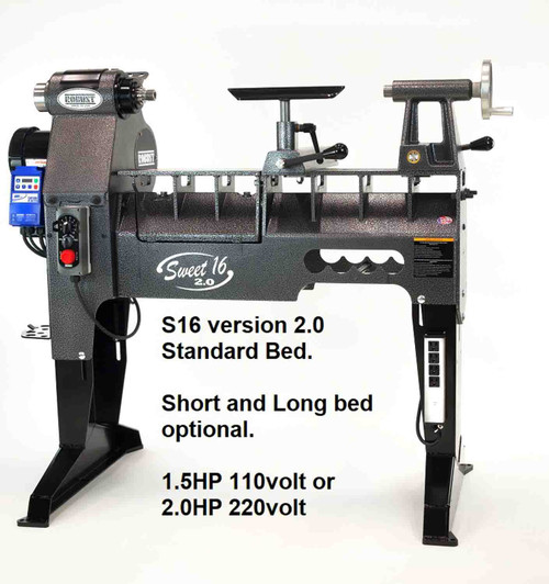 Robust, Sweet 16 Woodturning Lathe, Standard Bed, 1.5 HP Motor
