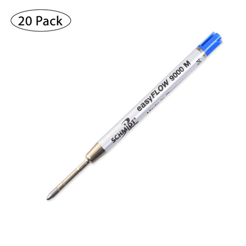 Schmidt, Easy Flow 9000, Parker Style Pen Refill, Medium, Blue, 20 Pack