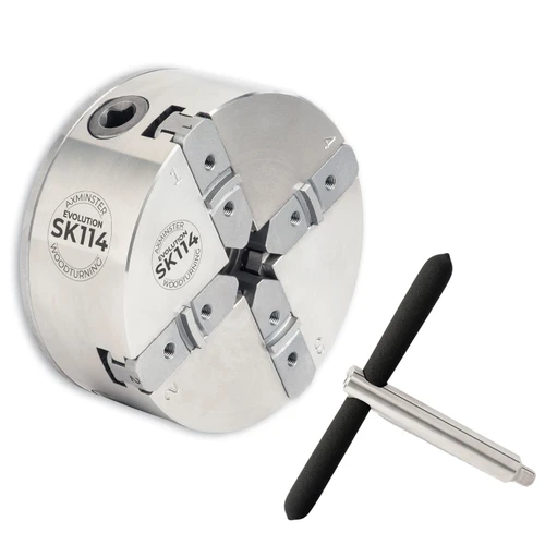 Axminster Woodturning, Evolution SK114 Chuck Body Only with 1 1/4" x 8 TPI Direct Thread - (No Jaws)