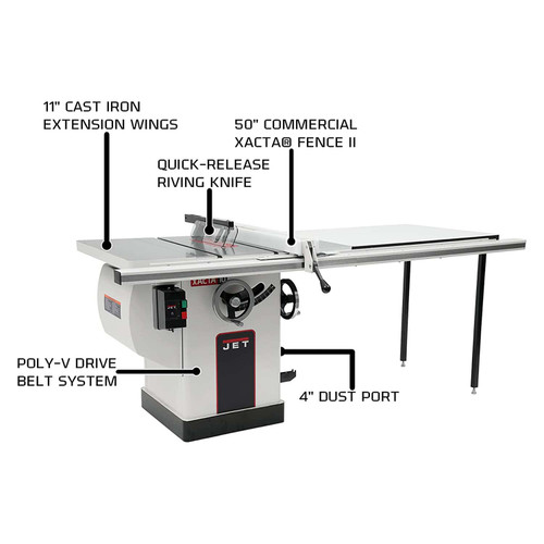 JET 5-HP Spindle Shaper, 32-1/4 x 26-3/4 Table, 1Ph 230V (JWS-35X5-1) -  Power Milling Machines 