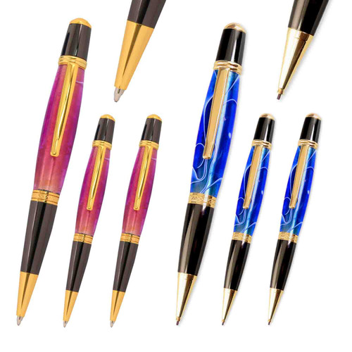 Legacy, Viceroy Pen and Pencil Kit Combo Set, Gold and Gun Metal, 6 Pack