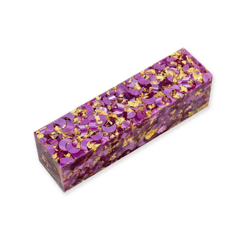 Legacy, Premium Resin Project Blank, Purple with Gold Flakes, 1  1/2" x 1  1/2" x 6" Long