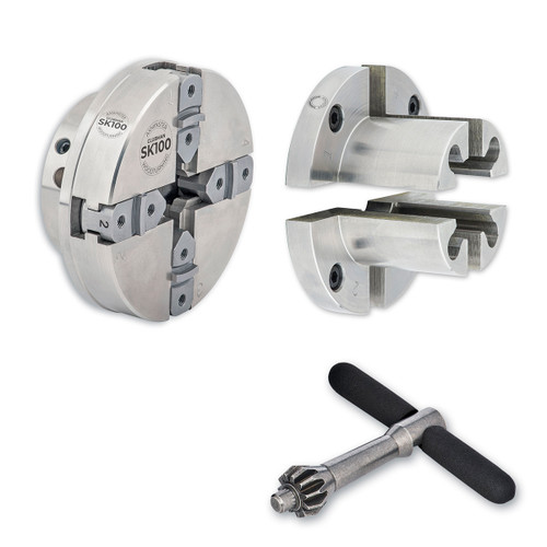 Axminster Woodturning, Clubman SK100 Chuck Kit With Pen Jaws - 1 1/4" x 8 TPI Direct Thread
