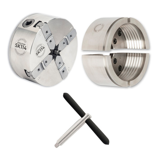 Axminster Woodturning, Evolution SK114 Chuck Package with Hollow Form Jaws - 1 1/4" x 8 TPI Direct Thread