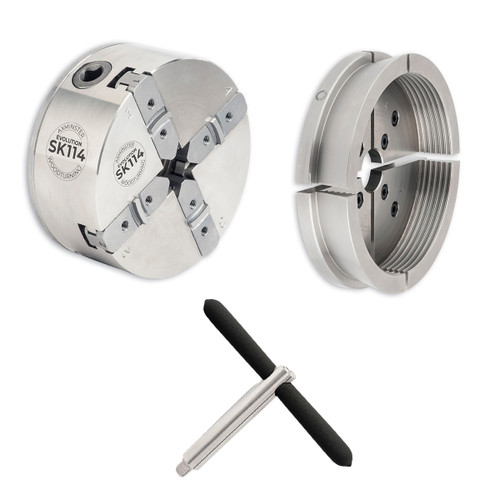 Axminster Woodturning, Evolution SK114 Chuck Package with Colossus Gripper Jaws - 1 1/4" x 8 TPI Direct Thread