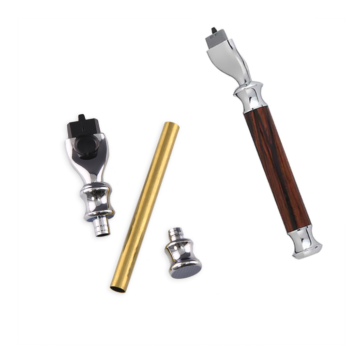 Legacy, Mach 3 Razor Handle Kit, Chrome - The Woodturning Store