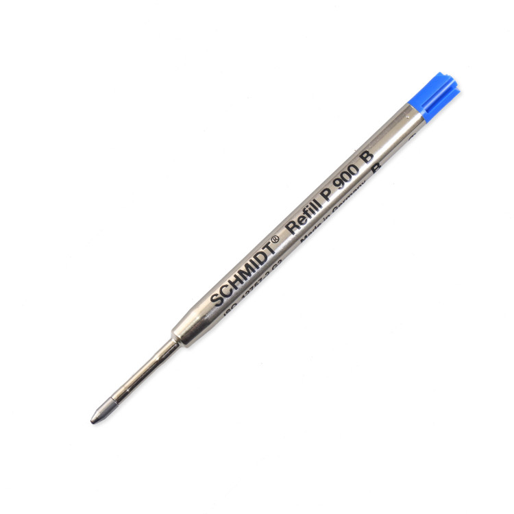 Schmidt P900 Parker Style Ballpoint Refills - Broad Point Blue Ink, 6 Pack