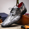  Marco Milano Exotic Alligator Shoes Grey Gator Derby Anzio 