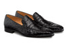  Mezlan Men's Black Ostrich Penny Loafer Lisbon 