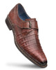  Mezlan Sport Brown Crocodile Monk Strap Dress Shoes Magnus 