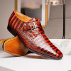  Marco di Milano Mens Cognac Caiman Gator Dress Shoes Rovigo 