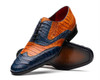  Marco di Milano Mens Alligator Wingtip Shoes Cognac Blue Luciano 
