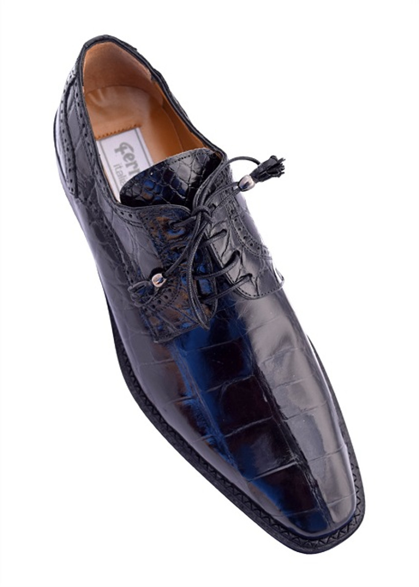 Alligator Shoes Ferrini Men's Black 