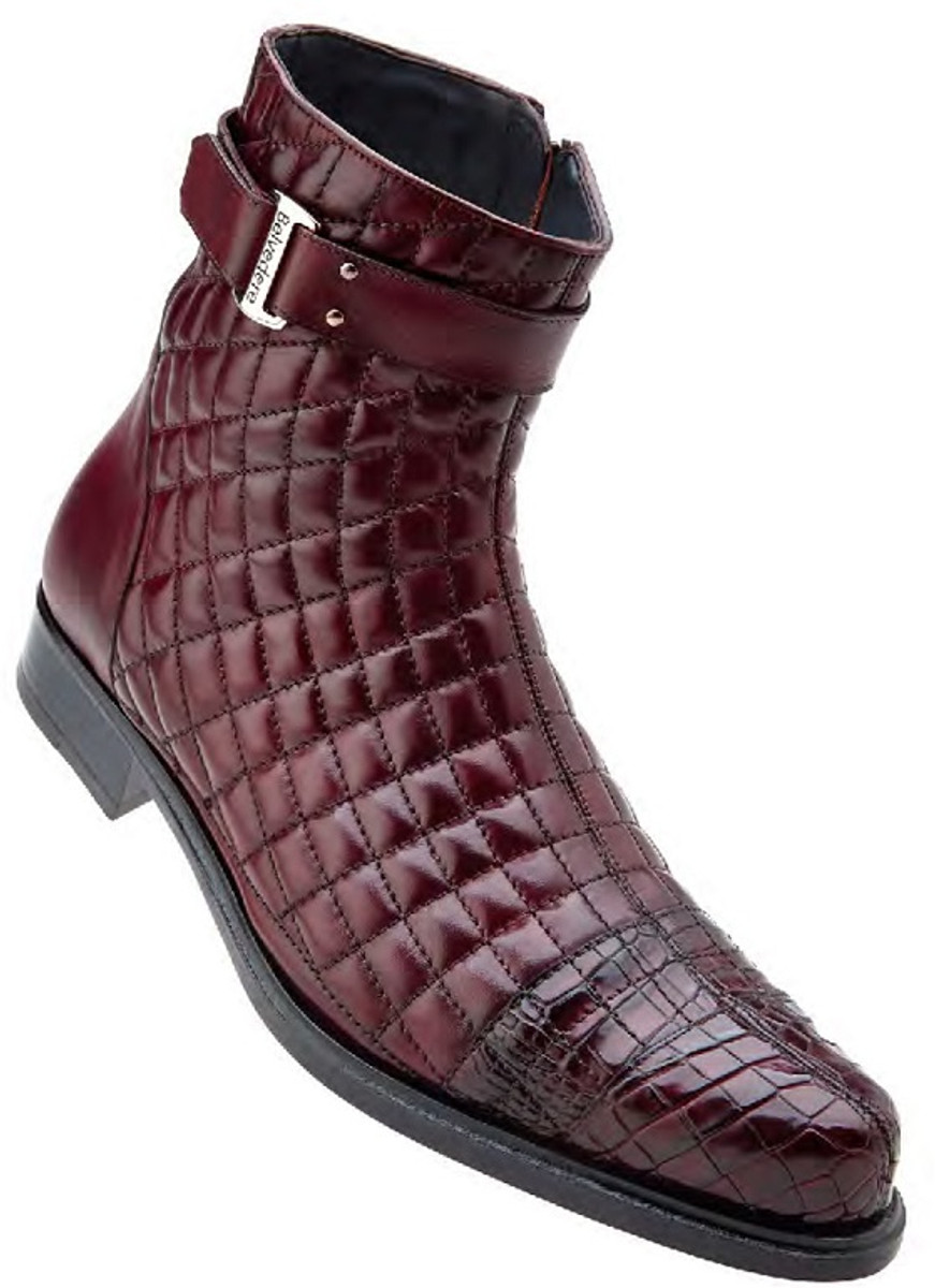 burgundy alligator boots