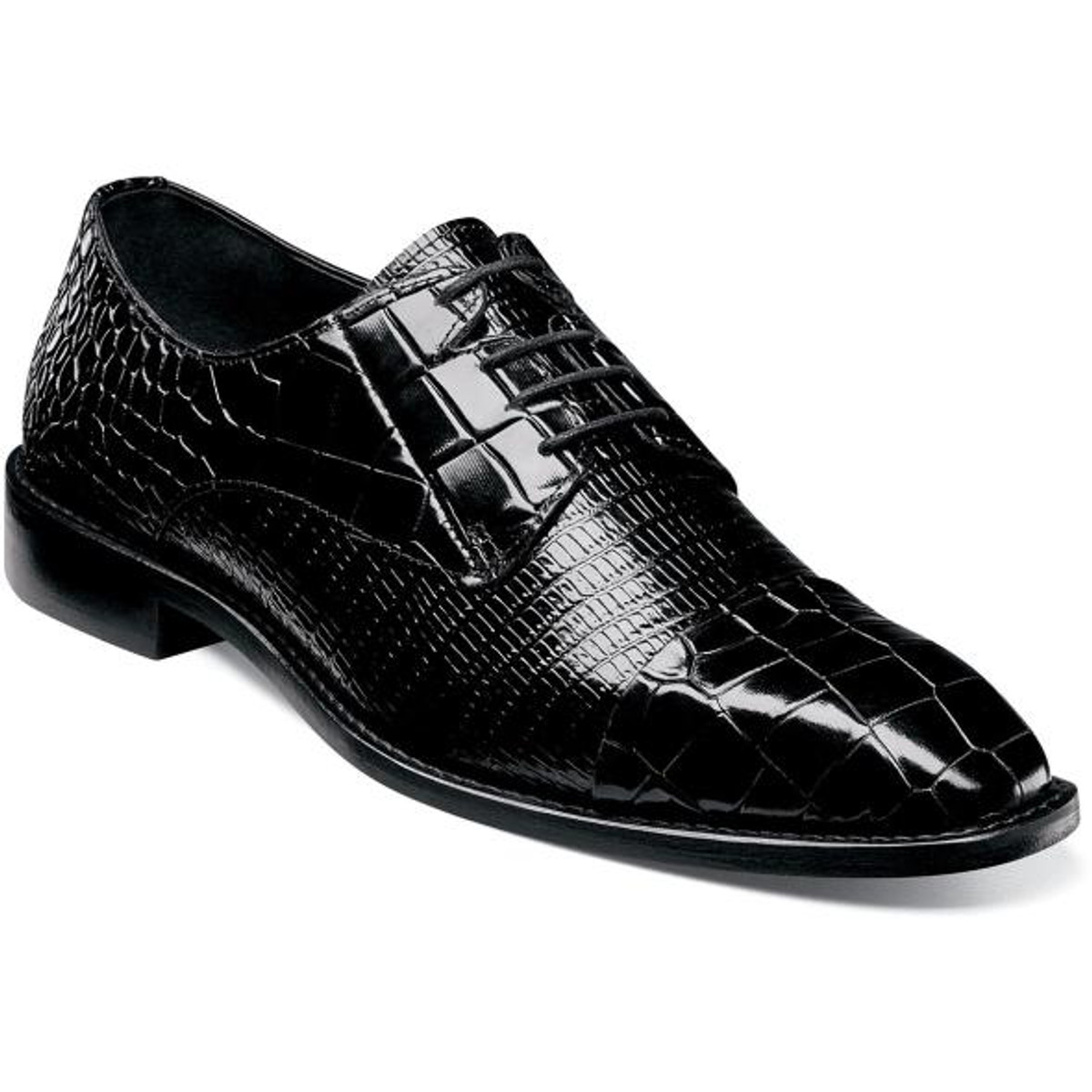 black alligator loafers