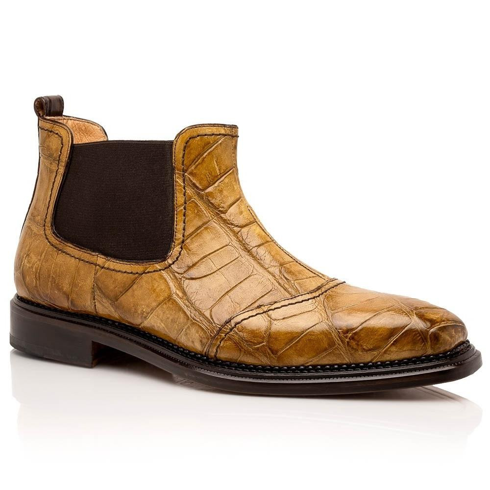mauriメンズ　革靴　42 1/2 （27.5㎝） Mauri Mens Chelsea Alligator Boot Mustard 4964/1