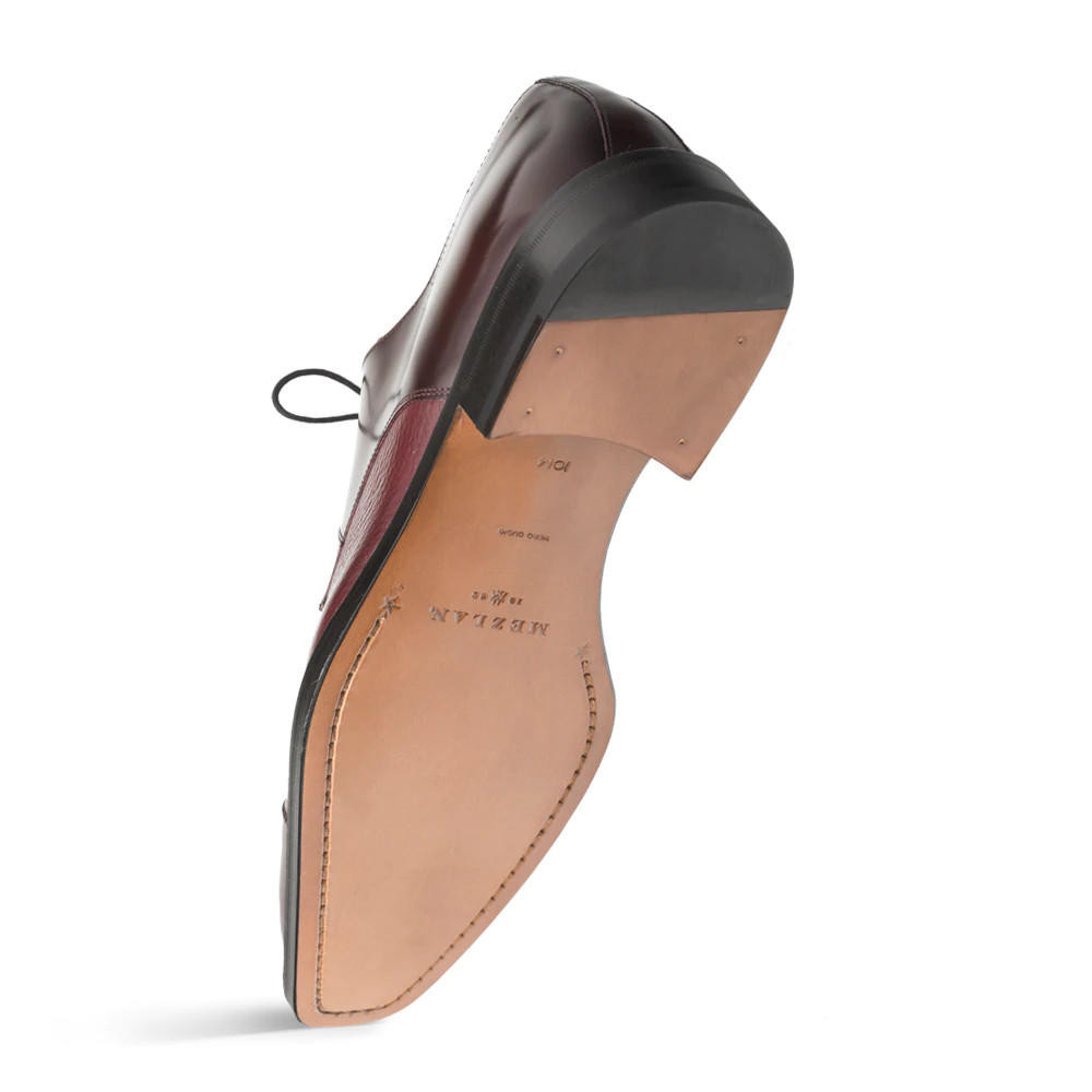 Mezlan Cap Toe Men Shoes Burgundy Deerskin Soka display picture 1