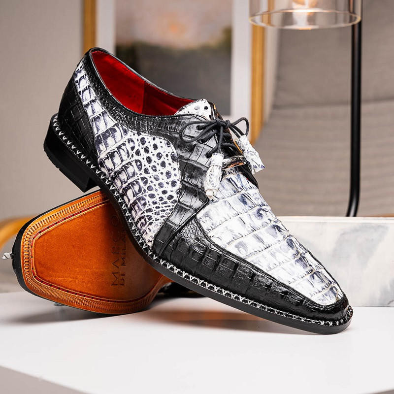 Vestigium Men's Black Crocodile Oxford Shoes 7ZV038205