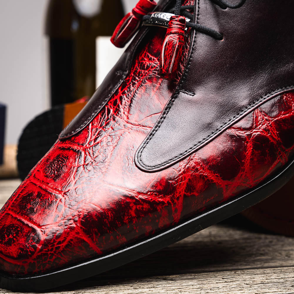 red gator dress shoes Men Dress Shoes-Alligator-Red