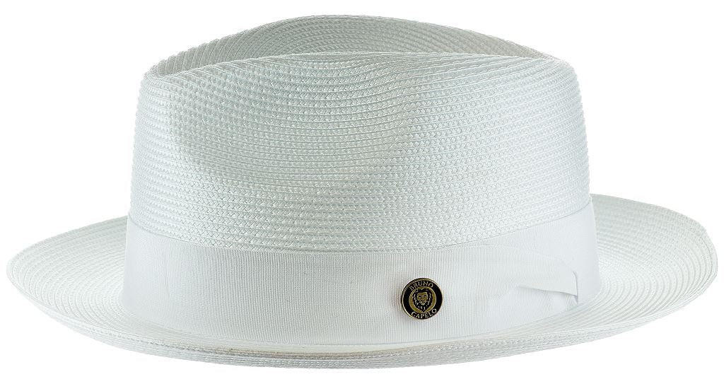 Bruno Capelo Men's White Straw Fedora Hat FN-820