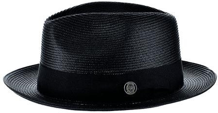 Bruno Capelo Men's Black Straw Fedora Hat FN-821