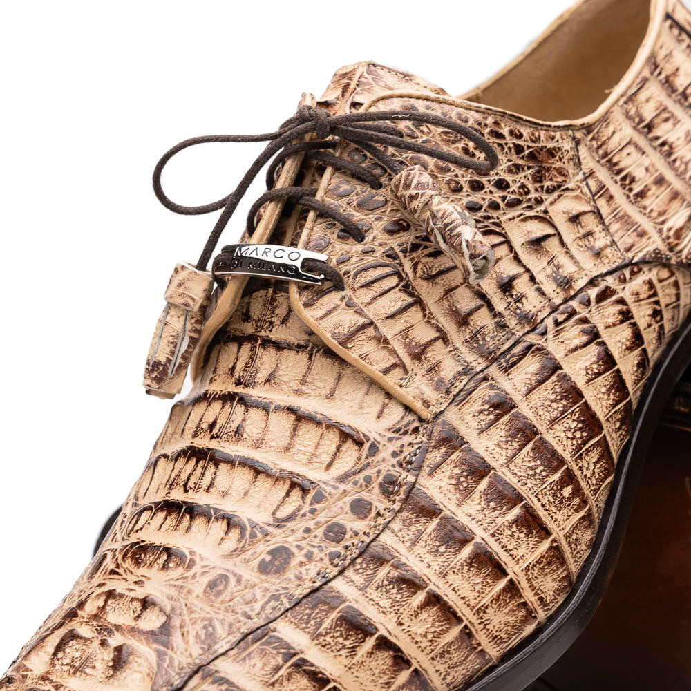 Marco di Milano Mens Rustic Tan Caiman Gator Derby Apricena  display picture 3
