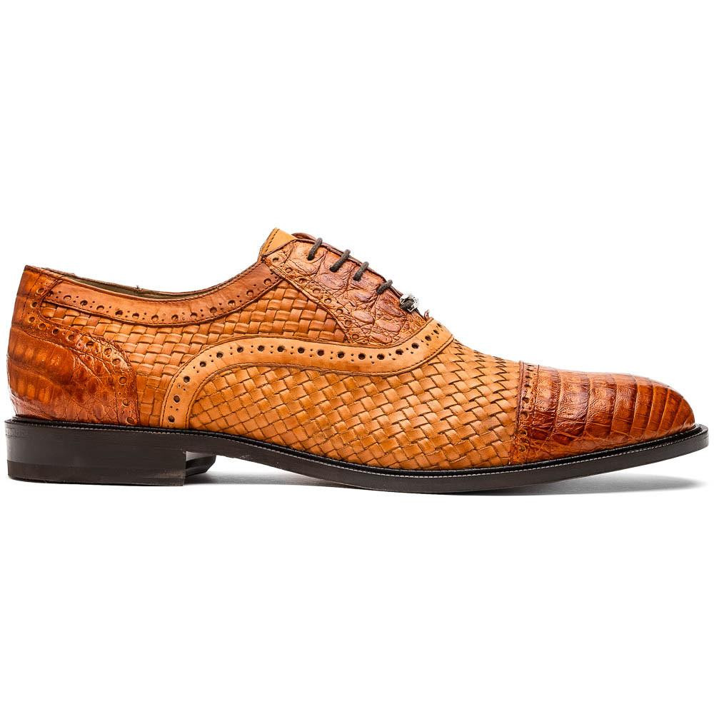 Marco di Milano Mens Woven Caiman Cap Toe Shoes Brandy Jhon - Alligator  Boss.com