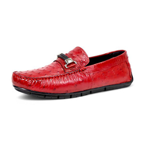 Mauri Men's Red Ostrich Casual Moccasin Loafer 3517-5 Mauri Men's Red Ostrich Casual Moccasin Loafer 3517-5