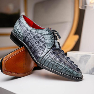 Marco Milano Exotic Shoes Grey Hornback Derby Caribe Marco Milano Exotic Shoes Grey Hornback Derby Caribe