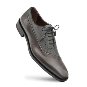 Mezlan Shoes Mens Gray Deerskin Calfskin Lace-up Oxford Postdam Mezlan Shoes Mens Gray Deerskin Calfskin Lace-up Oxford Postdam