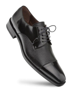 Mezlan Cap Toe Men Shoes Black Deerskin Soka Mezlan Cap Toe Men Shoes Black Deerskin Soka