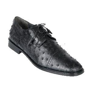 Los Altos Black Ostrich Cap Toe Shoe ZV090305   Los Altos Black Ostrich Cap Toe Shoe ZV090305