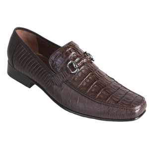 Los Altos Brown Crocodile Lizard Metal Bit Loafers ZV103707 Los Altos Brown Crocodile Lizard Metal Bit Loafers ZV103707