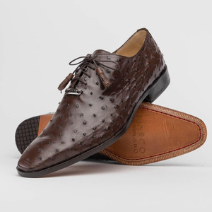 Marco Milano Mens Ostrich Leather Dress Shoes Brown Criss Marco Milano Mens Ostrich Leather Dress Shoes Brown Criss