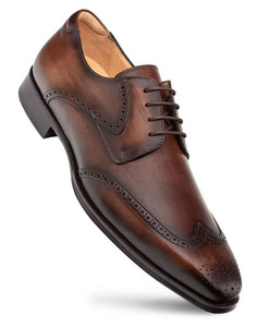 Mezlan Wingtip Shoes Brown Hand Stained Derby Oxford Tasso Mezlan Wingtip Shoes Brown Hand Stained Derby Oxford Tasso