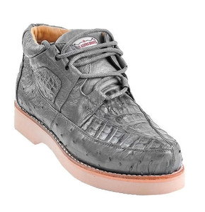 Los Altos Gray Crocodile Ostrich Ankle Boot ZA050209   Los Altos Gray Crocodile Ostrich Ankle Boot ZA050209