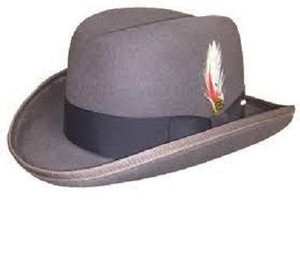Capas Mens Gray Godfather Hat Homburg Wool Felt   Capas Mens Gray Godfather Hat Homburg Wool Felt