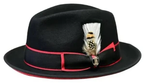  Bruno Capelo Saverio Red Bottom Fedora Hat in Black SA-972 