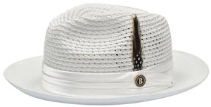 Bruno Capelo Mens Summer Fedora Hats White JU-901 Bruno Capelo Mens Summer Fedora Hats White JU-901