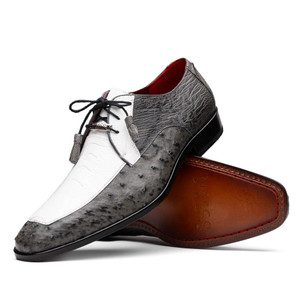 Marco di Milano Mens White Gray Ostrich Shoes Oxford Andretti Marco di Milano Mens White Gray Ostrich Shoes Oxford Andretti