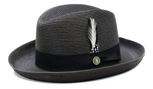 Bruno Capelo Godfather Men's Straw Summer Hat Black GF-200 Bruno Capelo Godfather Men's Straw Summer Hat Black GF-200