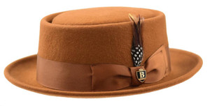 Bruno Capelo Mens Pork Pie Hat Camel Felt PP-106 Bruno Capelo Mens Pork Pie Hat Camel Felt PP-106
