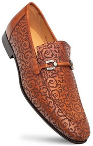 Mezlan Cognac Designer Calfskin Laser Print Bit Loafer Alcaraz   Mezlan Cognac Designer Calfskin Laser Print Bit Loafer Alcaraz