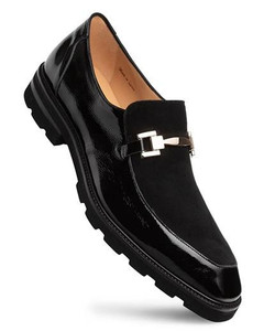 Mezlan Mens Shoes Black Leather Suede Fashion Slip On Valone Mezlan Mens Shoes Black Leather Suede Fashion Slip On Valone
