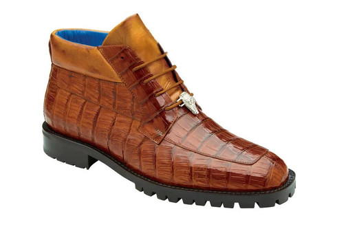 Crocowalk Men Dress Boots Wingtip Ankle Boot Side Zip Brogue Shoes