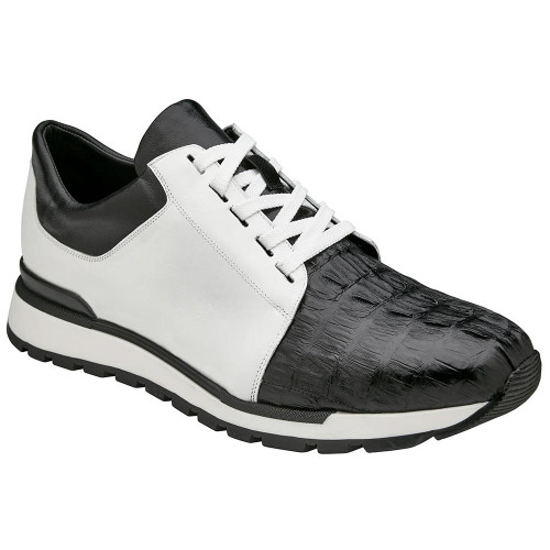  Belvedere Designer Black White Caiman Sneaker Titan 