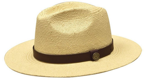  Bruno Capelo Men's Summer Flat Brim Straw Hat Tan Natural CA421 