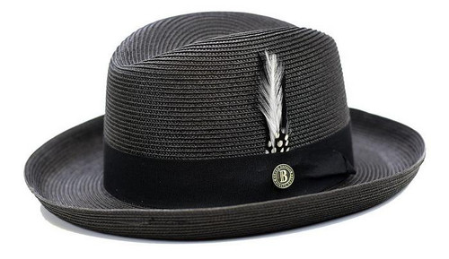  Bruno Capelo Godfather Men's Straw Summer Hat Black GF-200 