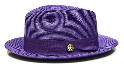  Bruno Capelo Francisco Men's Straw Summer Hat Purple FN-832 
